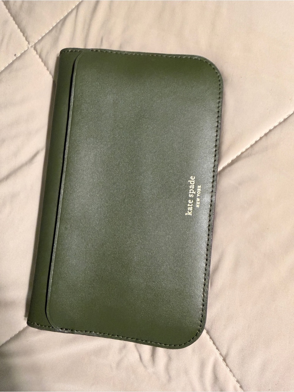 kate spade Olive Green Leather Zip Wallet